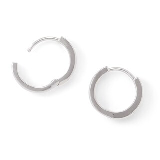 Solid Sterling Sliver 1.5mm Black CZ Channel Huggies