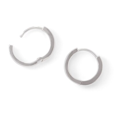 Solid Sterling Sliver 1.5mm Black CZ Channel Huggies
