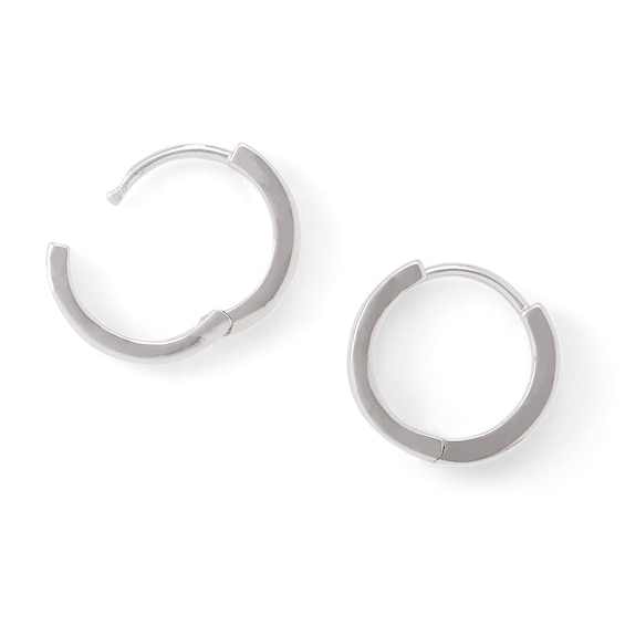 Solid Sterling Sliver 1.5mm Black CZ Channel Huggies