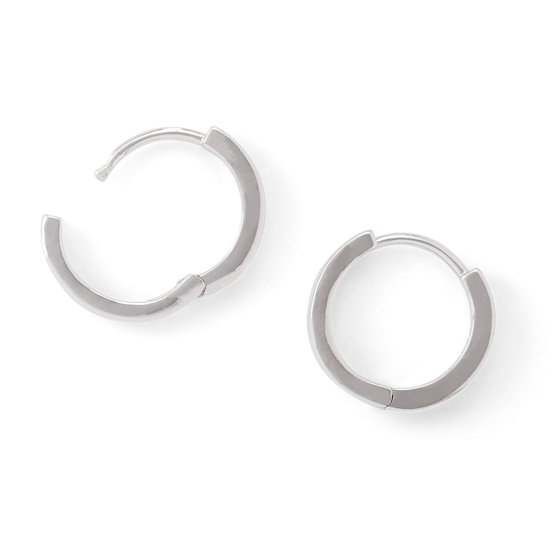 Stainless Steel Polished CZ Huggie Hoop Earrings 3mm x 13mm Stainless Steel Polished CZ Huggie Hoop Earrings 3mm x 13mm