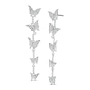 Thumbnail Image 1 of Cubic Zirconia Graduated Butterfly Station Linear Drop Earrings in Sterling Silver