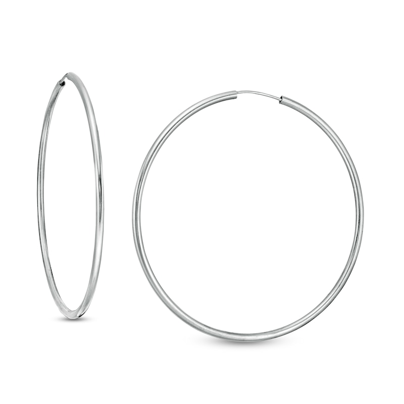 Tube Hollow Sterling Silver Continuous Hoops