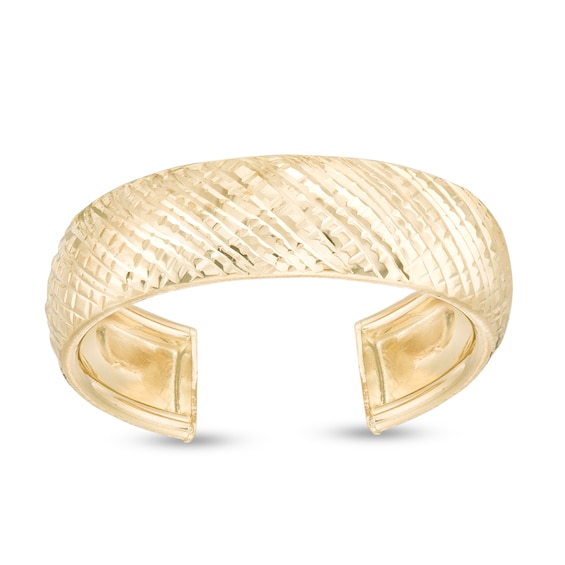 10K Gold Diamond-Cut Woven Midi/Toe Ring