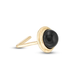 024 Gauge Lab-Created Black Mother-of-Pearl Nose Stud in 10K Gold