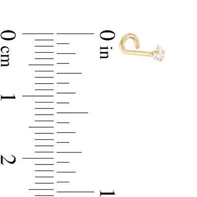 024 Gauge Trillion-Cut Cubic Zirconia Nose Stud in 10K Gold