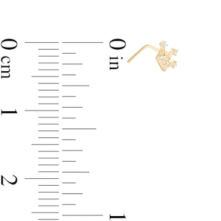 024 Gauge Cubic Zirconia Crown Nose Stud in 10K Gold