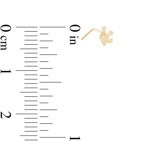 024 Gauge Cubic Zirconia Crown Nose Stud in 10K Gold