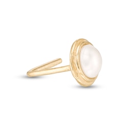 024 Gauge Lab-Created Mother-of-Pearl Nose Stud in 10K Gold