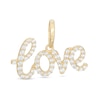 Thumbnail Image 1 of Cubic Zirconia Cursive "love" Necklace Charm in 10K Solid Gold