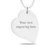 Thumbnail Image 2 of Engravable Print and Handwriting Tilted Heart Pendant in 10K White, Yellow or Rose Gold (1 Image and 4 Lines)