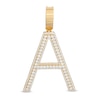 Thumbnail Image 1 of Cubic Zirconia Bordered "A" Initial Necklace Charm in 10K Gold
