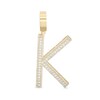Thumbnail Image 1 of Cubic Zirconia Large Triple Row "K" Initial Necklace Charm in 10K Gold