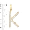 Thumbnail Image 2 of Cubic Zirconia Large Triple Row "K" Initial Necklace Charm in 10K Gold