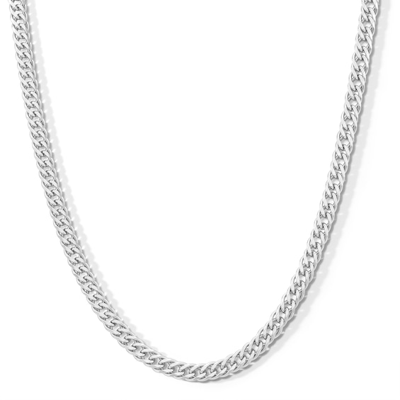 Made in Italy 080 Gauge Double Curb Chain Necklace in Solid Sterling Silver - 24"