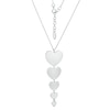 Thumbnail Image 1 of Made in Italy Graduated Heart Disc Drop Pendant in Sterling Silver - 18&quot;