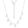 Made in Italy "LOVE" and Heart Disc Alternating Dangle Station Necklace in Sterling Silver - 18"