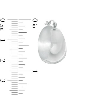20mm Graduated Dome Hoop Earrings in Sterling Silver