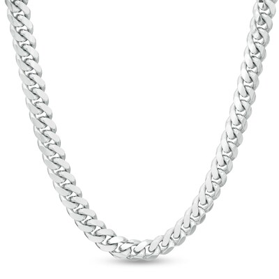 Made in Italy Gauge Solid Cuban Curb Chain Necklace in Sterling Silver