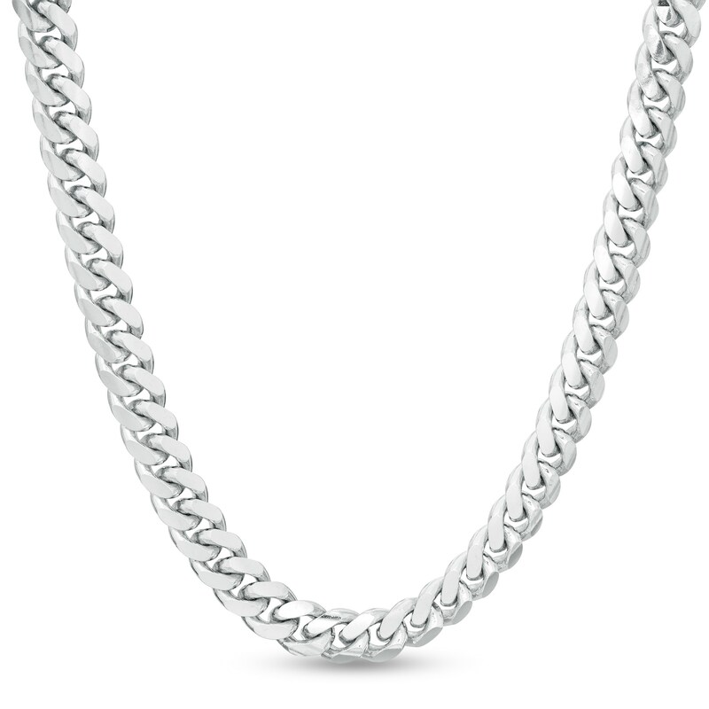 Made in Italy Gauge Solid Cuban Curb Chain Necklace in Sterling Silver