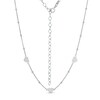Thumbnail Image 1 of Triple Heart Disc and Bead Station Choker Necklace in Sterling Silver - 16"