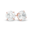 Thumbnail Image 0 of 14K Solid Rose Gold CZ Solitaire Studs