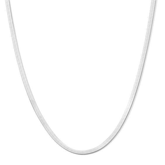 Made in Italy Gauge Herringbone Chain Necklace in Solid Sterling Silver