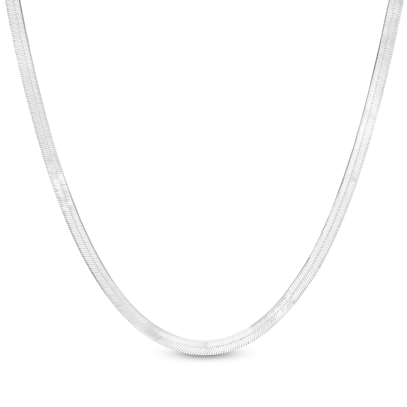 Made in Italy 035 Gauge Herringbone Chain Necklace in Solid Sterling Silver - 20"