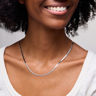 Sterling Silver Herringbone Chain Made in Italy