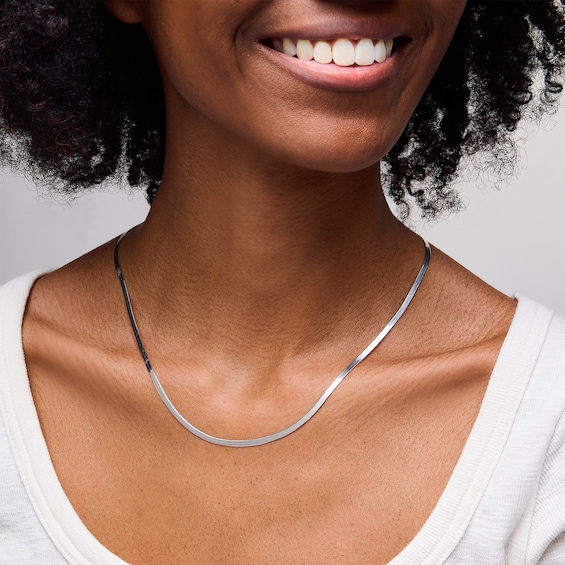 Sterling Silver Herringbone Chain Made in Italy