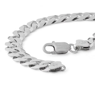 Made in Italy 220 Gauge Solid Curb Chain Bracelet in Solid Sterling Silver - 8.5"