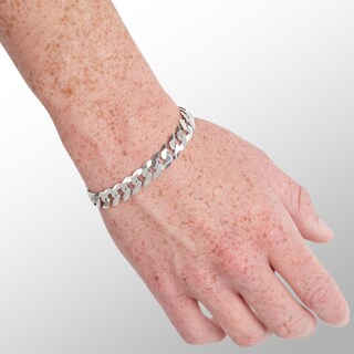Made in Italy 220 Gauge Solid Curb Chain Bracelet in Solid Sterling Silver - 8.5"