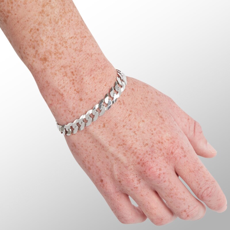 Main Image 3 of Made in Italy 220 Gauge Solid Curb Chain Bracelet in Solid Sterling Silver - 8.5"