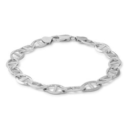 Sterling Silver Diamond-Cut Mariner Chain Bracelet Made in Italy - 8.5&quot;