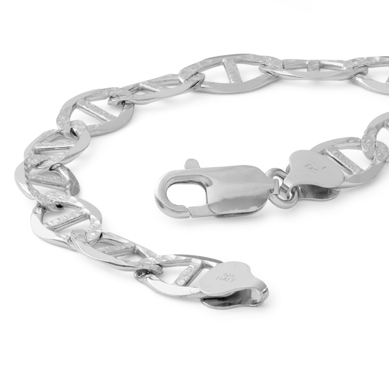 Made in Italy 210 Gauge Diamond-Cut Mariner Chain in Solid Sterling Silver - 8.5"