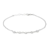 Thumbnail Image 1 of Made in Italy 4mm Star-Shaped Cubic Zirconia Five Stone Anklet in Solid Sterling Silver - 10"
