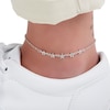 Thumbnail Image 3 of Made in Italy 4mm Star-Shaped Cubic Zirconia Five Stone Anklet in Solid Sterling Silver - 10"