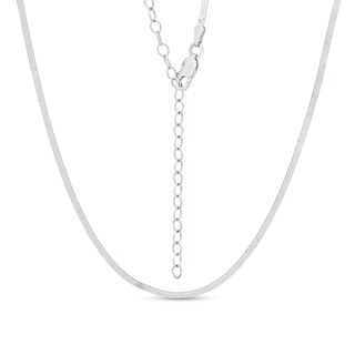 035 Gauge Solid Herringbone Chain Choker Necklace in Sterling Silver - 16"