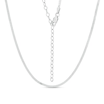 035 Gauge Solid Herringbone Chain Choker Necklace in Sterling Silver - 16"