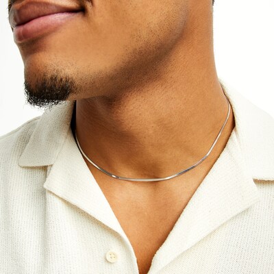 Sterling Silver Herringbone Chain Made in Italy
