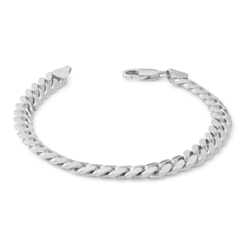 Made in Italy 210 Gauge Cuban Curb Chain Bracelet in Solid Sterling Silver - 7.5"