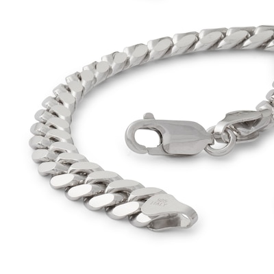 Made in Italy 210 Gauge Cuban Curb Chain Bracelet in Solid Sterling Silver - 7.5"