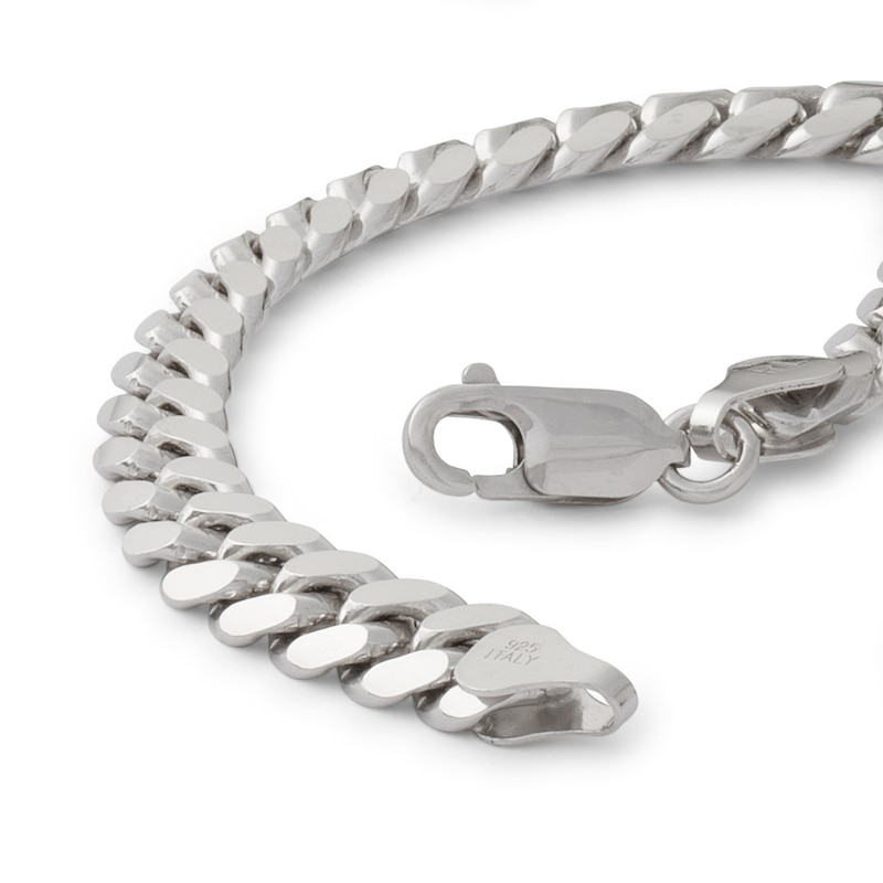 Made in Italy 210 Gauge Cuban Curb Chain Bracelet in Solid Sterling Silver - 7.5"