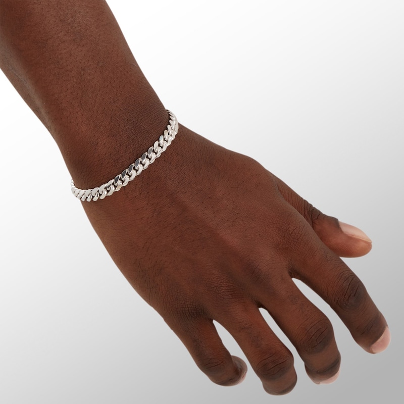 Italian Sterling Silver Polished Cuban Chain Bracelet