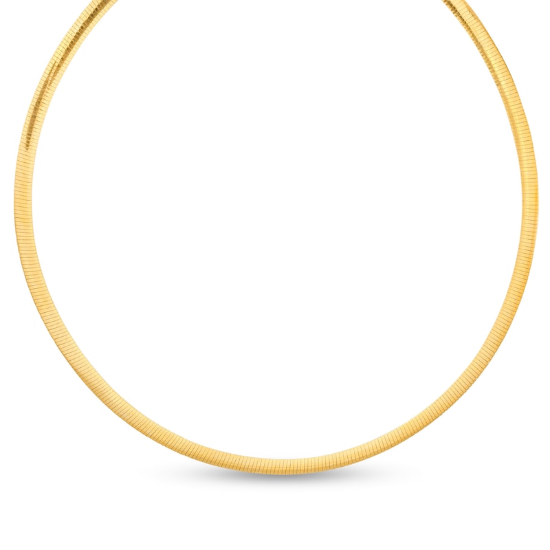 Main Image 2 of Made in Italy 400 Gauge Solid Reversible Omega Chain Necklace in 10K Gold Bonded Sterling Silver - 18"