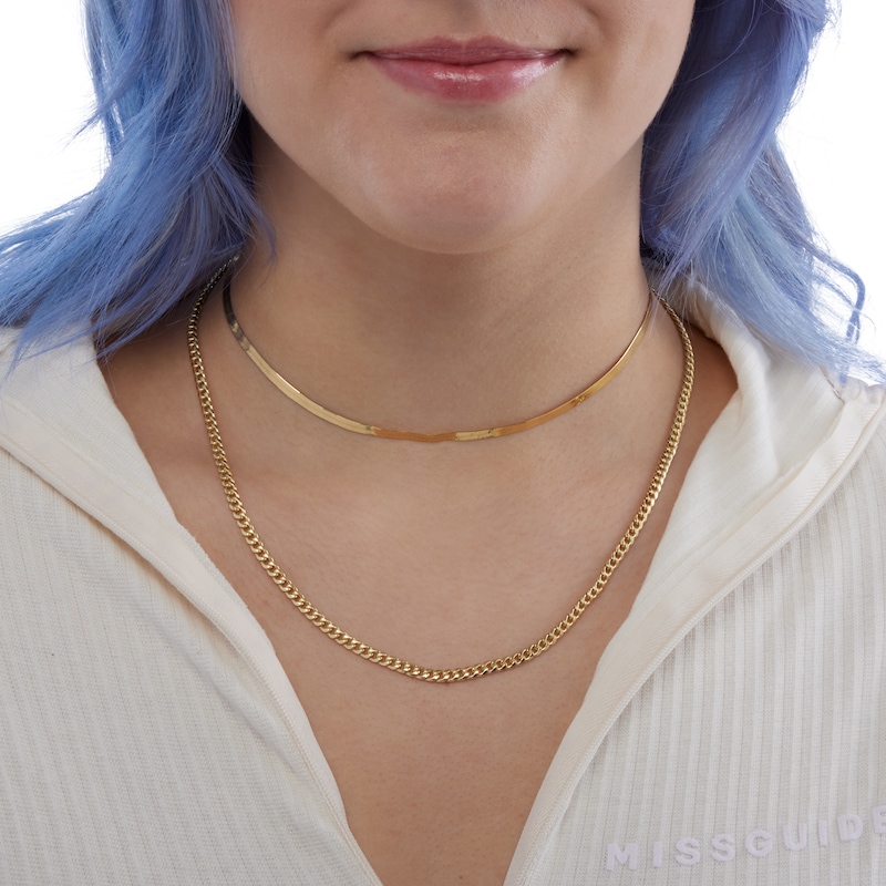 10K Solid Gold Curb Chain - 22