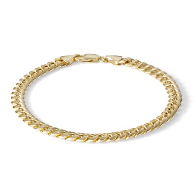 10K Semi-Solid Gold Cuban Curb Chain Bracelet - 8.5"