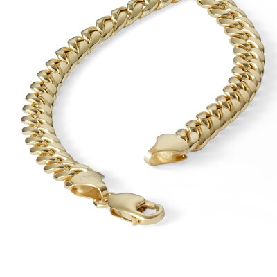 10K Semi-Solid Gold Cuban Curb Chain Bracelet - 8.5"
