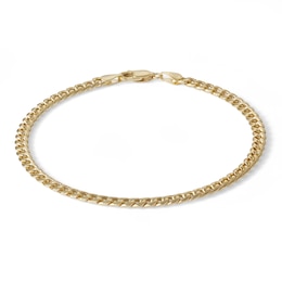 Made in Italy 3.5mm Cuban Curb Chain Bracelet in 10K Semi-Solid Gold - 7.5&quot;
