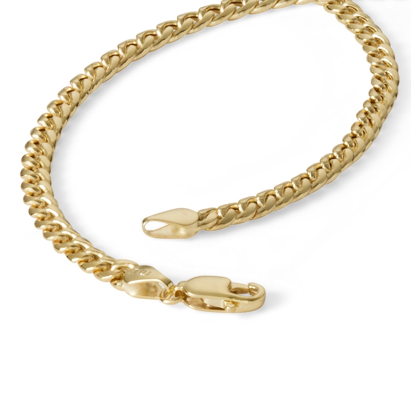 Made in Italy 3.5mm Cuban Curb Chain Bracelet in 10K Semi-Solid Gold - 7.5"