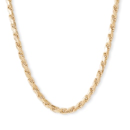 Made in Italy 070 Gauge Loose Rope Chain Necklace in 10K Hollow Gold - 24&quot;